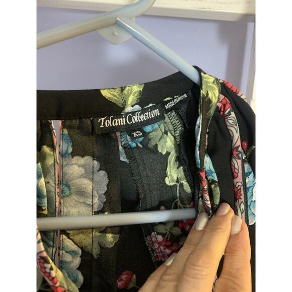 Tolani Collection Printed 3/4 Sleeve Top with Korean romantic princess cs/sm - Picture 4 of 4